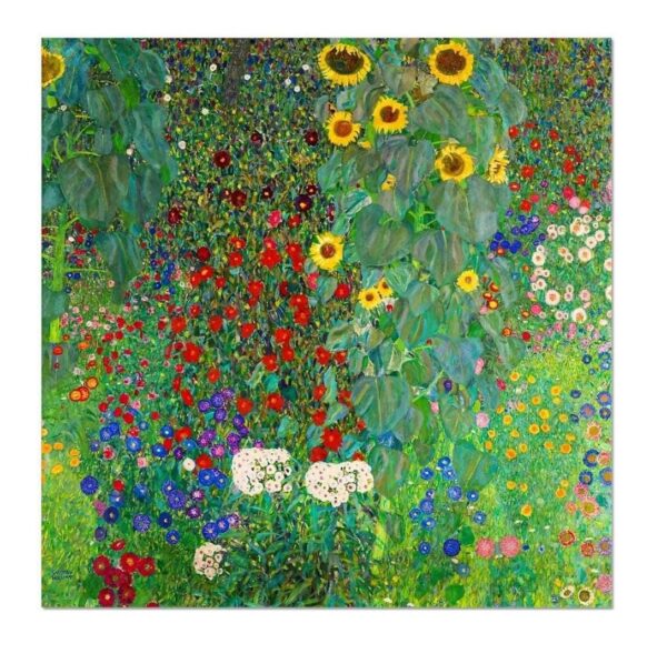 Klimt Farm Garden Poster, Vintage Floral Print, Vintage Landscape, Flower Painting, Print Romantic Wall Art
