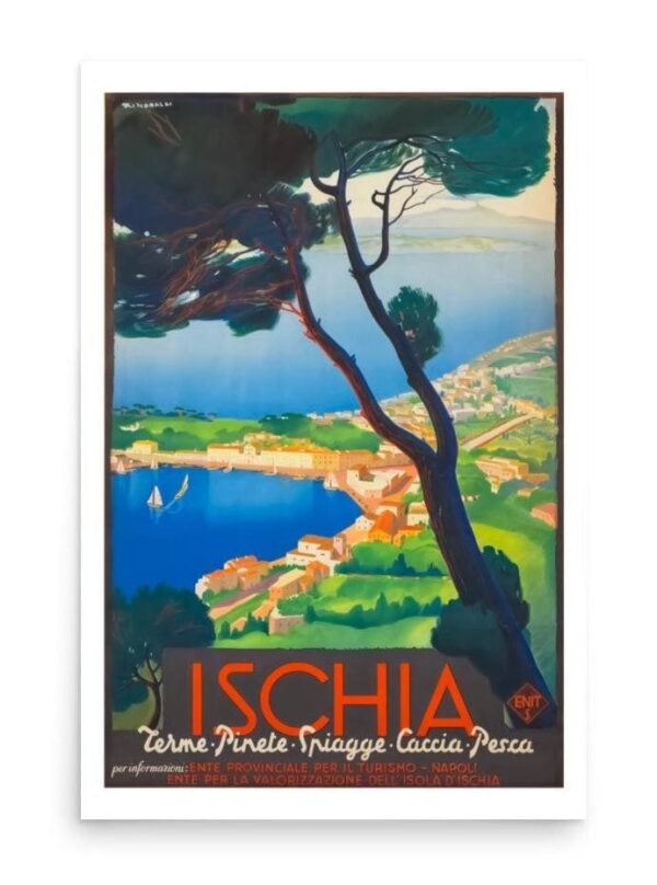 Ischia Vintage Italian Travel Poster, Italy World Travel Print, Historic ENIT Tourism Poster Italy, Traveller Gift Idea