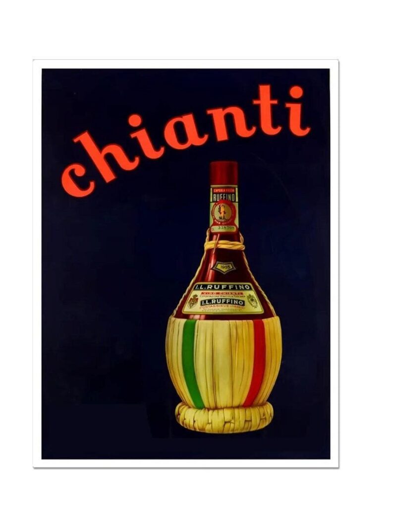 Chianti Poster, Wine Poster, Food And Drink Ad Poster, Kitchen, Bar, Restaurant Wall Art, Wine Print