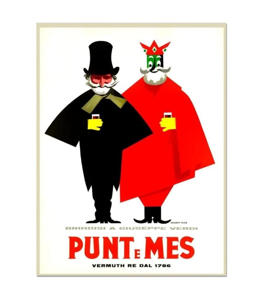 Italian Vermouth Poster, Verdi Italian Alcohol Bar Wall Art Advert Poster