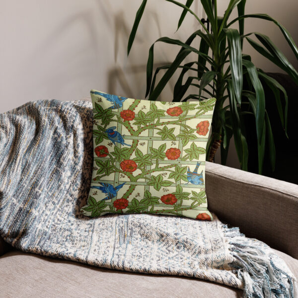William Morris Blue Bird Print Premium Cushion Cover - Pillow Case - Image 2