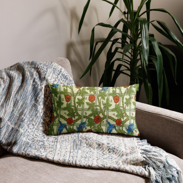 William Morris Blue Bird Print Premium Cushion Cover - Pillow Case - Image 3