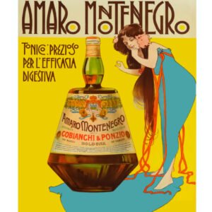 Amaro Montenegro Poster, Vintage Italian drinks poster, Amaro print, vintage Italian bar print