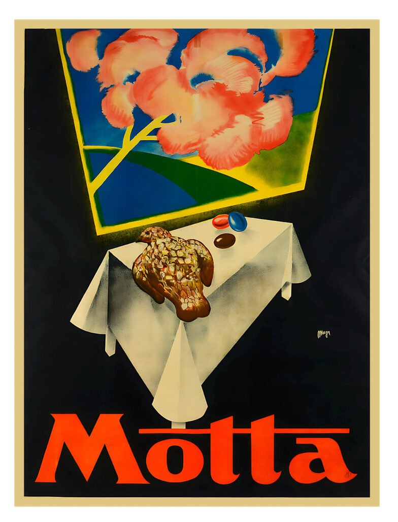 Vintage Italian Motta Colomba Easter Cake Poster By Maga,