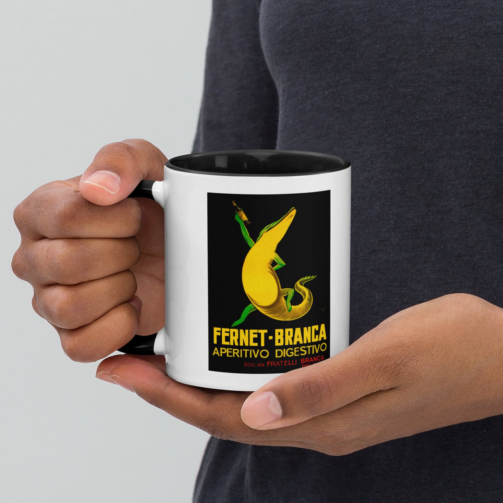 Fernet-Branca Lizard Mug with Coloured Inside - Image 3