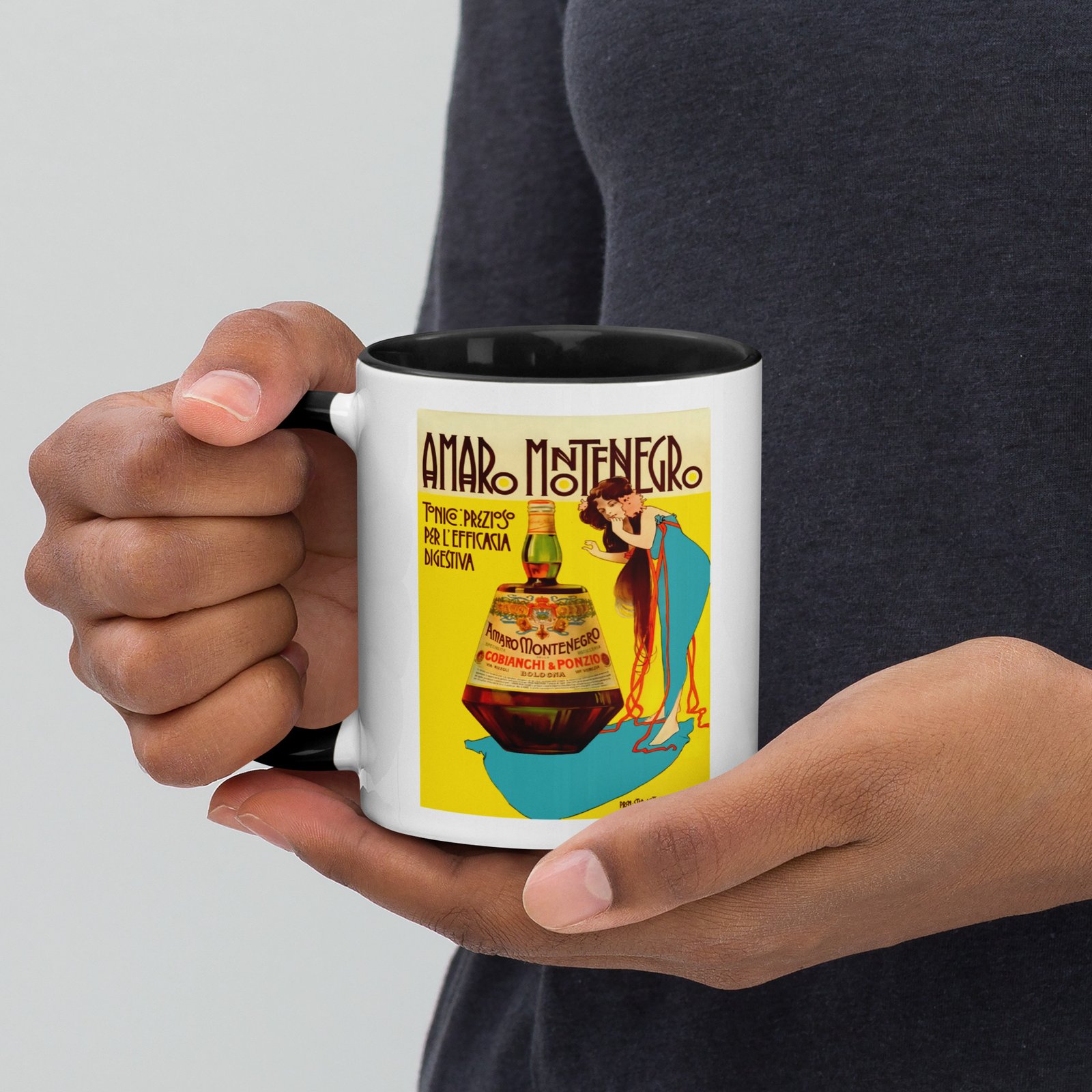 Amaro Montenegro Vintage Mug | Italian Aperitivo Art | Retro Cocktail Bar Decor | Fun Coffee & Tea Cup - Image 3