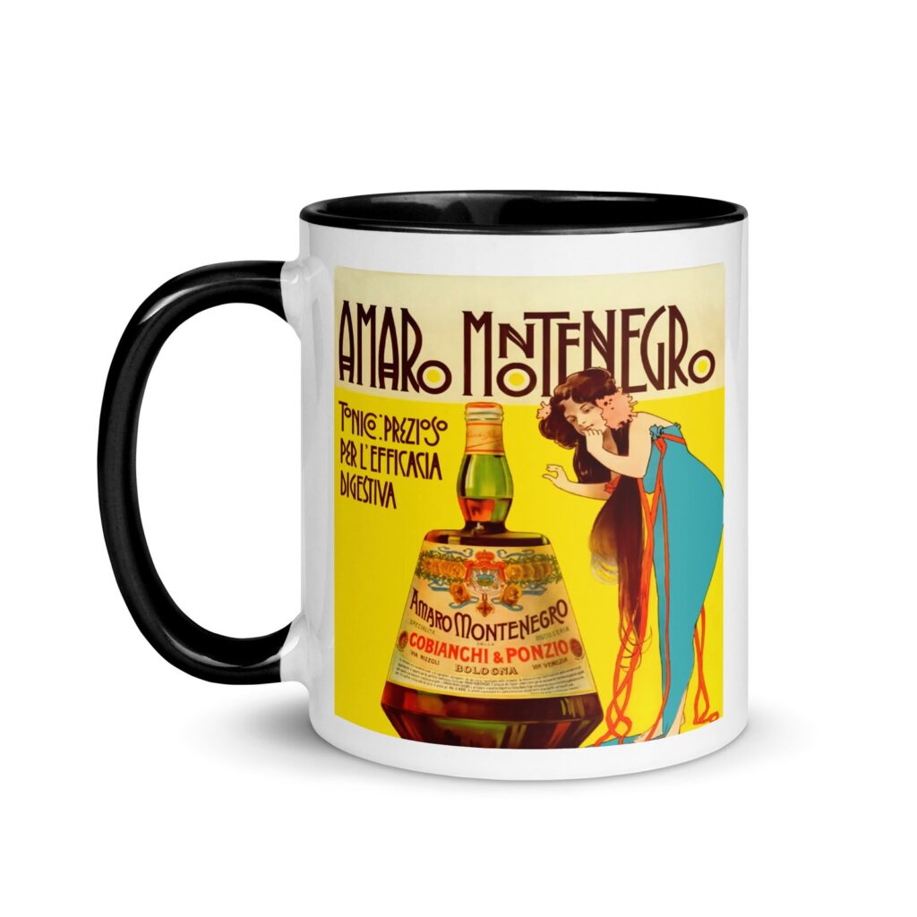 Amaro Montenegro Mug | Italian Aperitivo Art | Retro Cocktail Bar Decor | Fun Coffee & Tea Cup