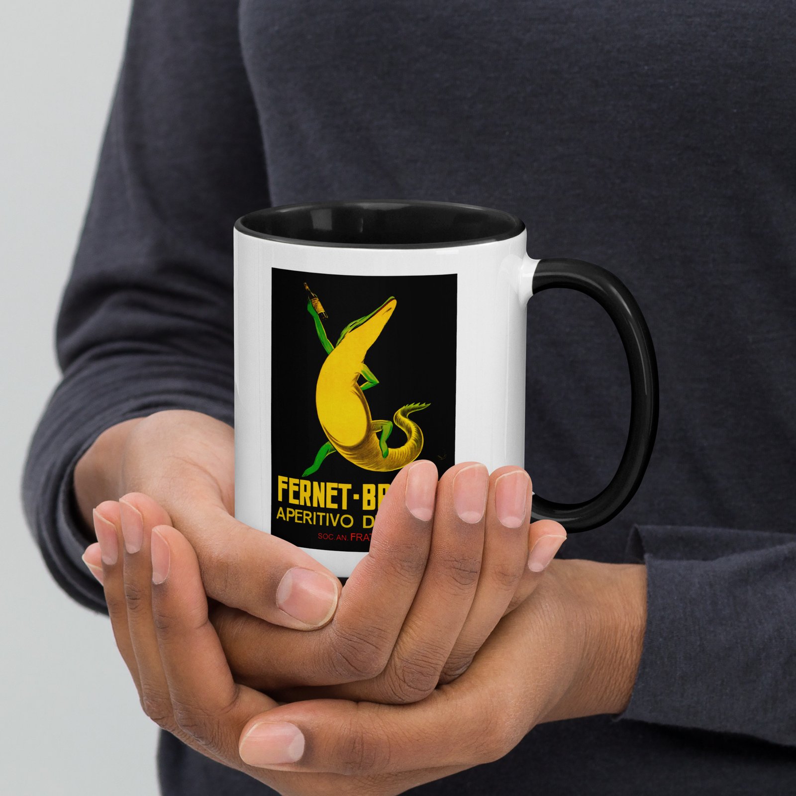 Fernet-Branca Lizard Mug with Coloured Inside - Image 2