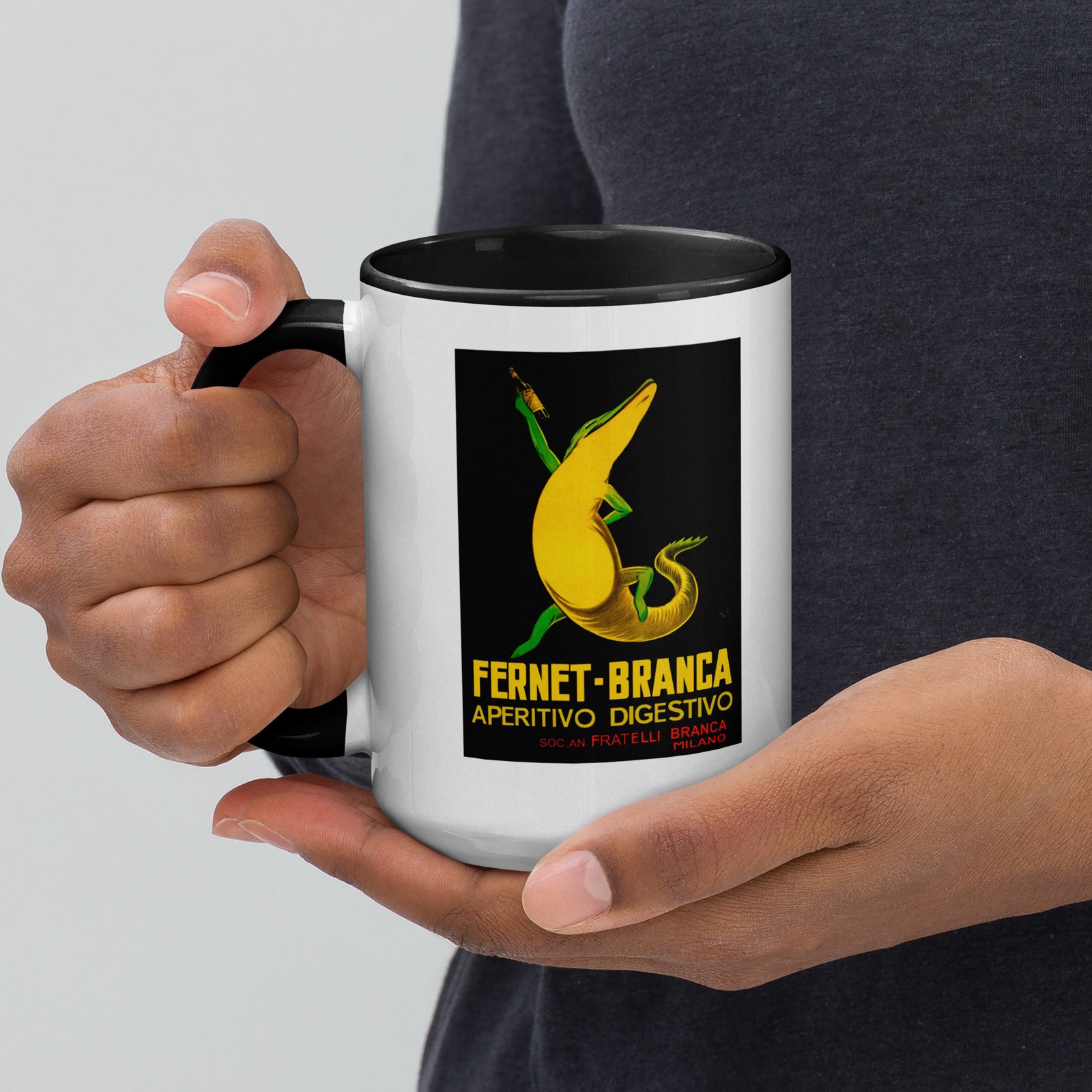 Fernet-Branca Lizard Mug with Coloured Inside