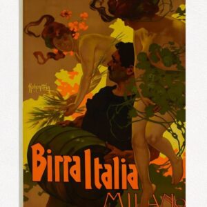 Birra Italia Milano Poster vintage Italian beer poster