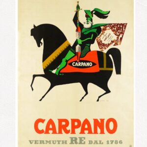 Vintage Carpano poster, Vintage vermouth poster, Vintage Italian drinks poster, Cavalliere Carpano vintage poster