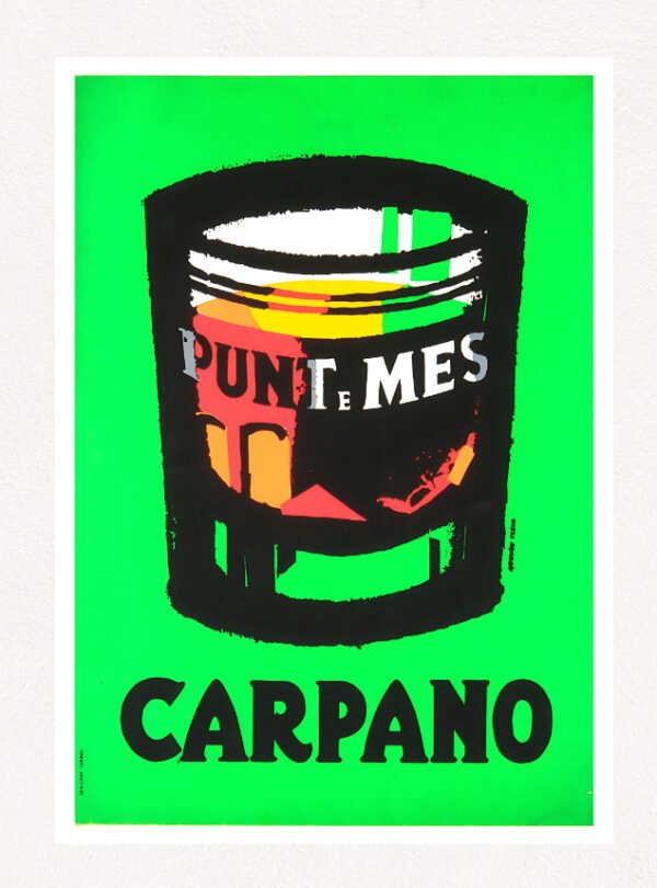 Punt E Mes Bicchiere vintage Italian drinks poster, Armando Testa 960