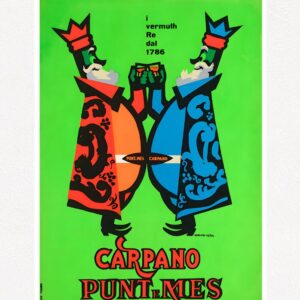 Carpano Punt e Mes Armando Testa 1949 bright green background