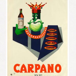 Carpano Vermuth Re Dal 1786 Armando-Testa 1953. Vintage Italian drinks poster.