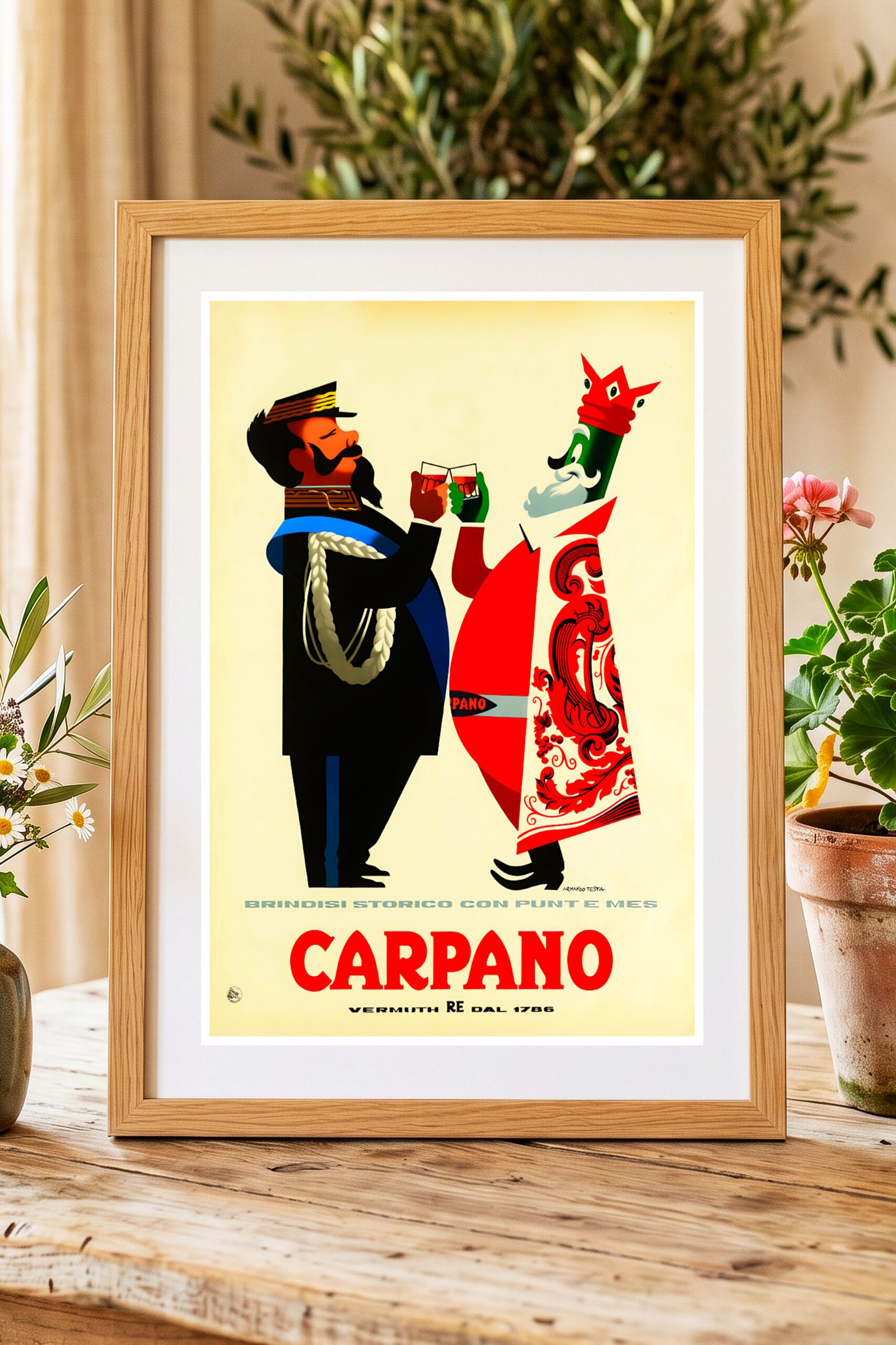 Carpano Vernytg Re Dal 1786 Armando Testa-1949. Vintage Italian drinks poster.