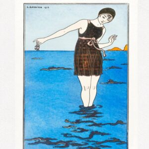Costumes-Parisiens-Grande robe du soir1913 George Barbier. Vintage French fashion poster.