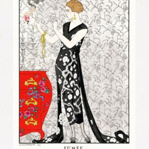 Fumée Robe du soir, de Beer (1921) fashion illustration by George Barbier vintage fashion poster