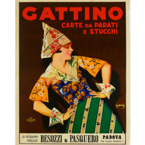 Gattino vintage fabric poster, vintage craft poster
