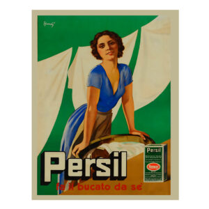 vintage washing soap poster, Persil soap powder vintage ad poster, Alberto Bianchi posters