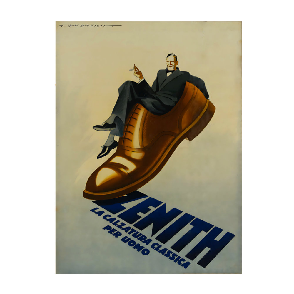 Zenith Classic Mens Shoes Poster Marcello Dudovich 1931