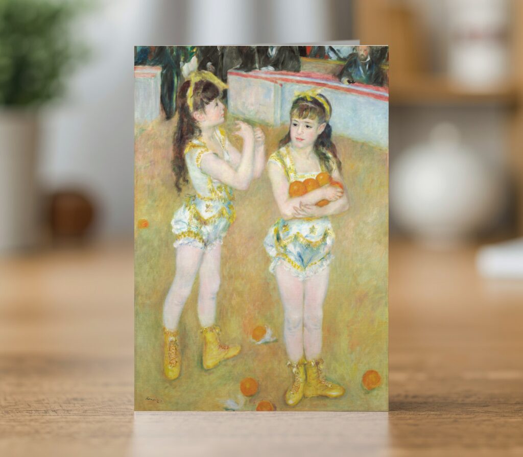 Fine art greetings card of Acrobats at the Cirque Fernando by Pierre-Auguste Renoir 1879