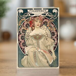 Fine art greetings card of the F. Champenois imprimeur éditeur poster by Alphonse Mucha 1897