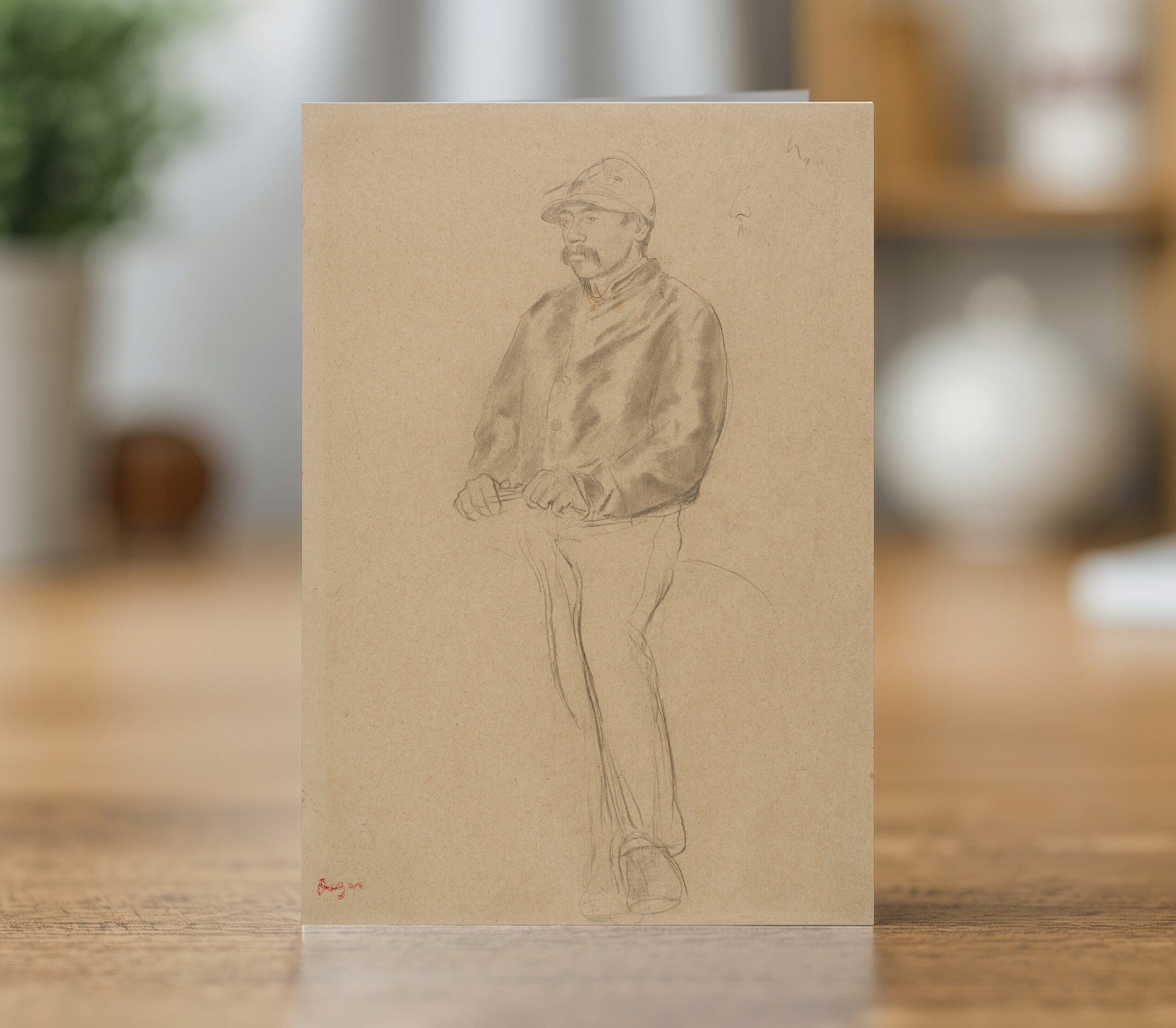 Fine art greetings card of Jockey by Edgar Degas 1866-80