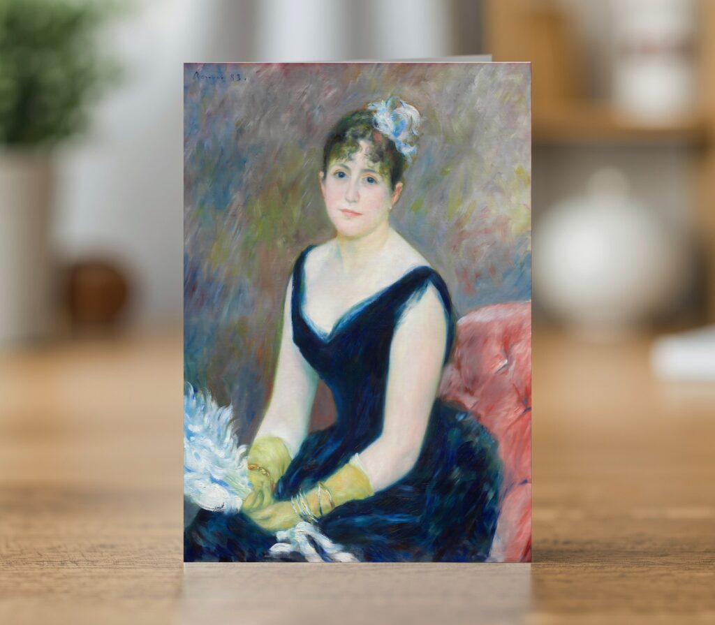 Fine art greetings card of Madame Léon Clapisson by Pierre-Auguste Renoir 1883