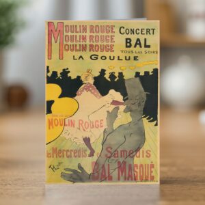 Fine art greetings card of the Moulin Rouge La Goulue poster by Henri de Toulouse-Lautrec 1891