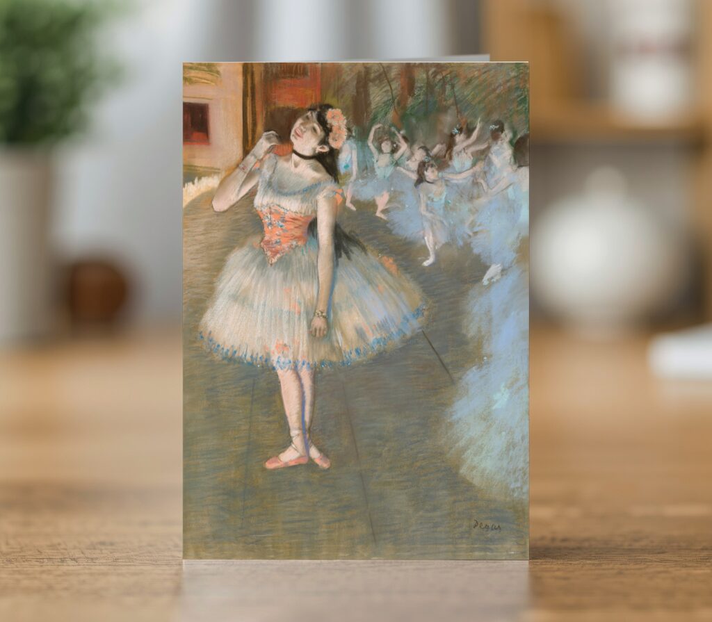 Fine art greetings card of The Star by Edgar Degas 1879-81