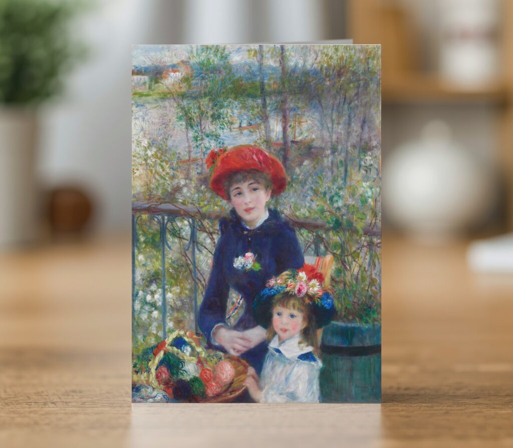 Fine art greetings card of Two Sisters On the Terrace by Pierre-Auguste Renoir 1881