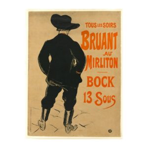 Aristide Bruant poster by Henri de Toulouse-Lautrec (1893) - new reproduction fine art print mock