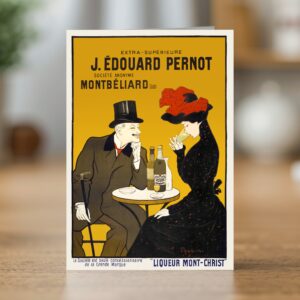 Fine art greetings card reproducing the J Edouard Pernot drinks poster by Leonetto Cappiello 1900