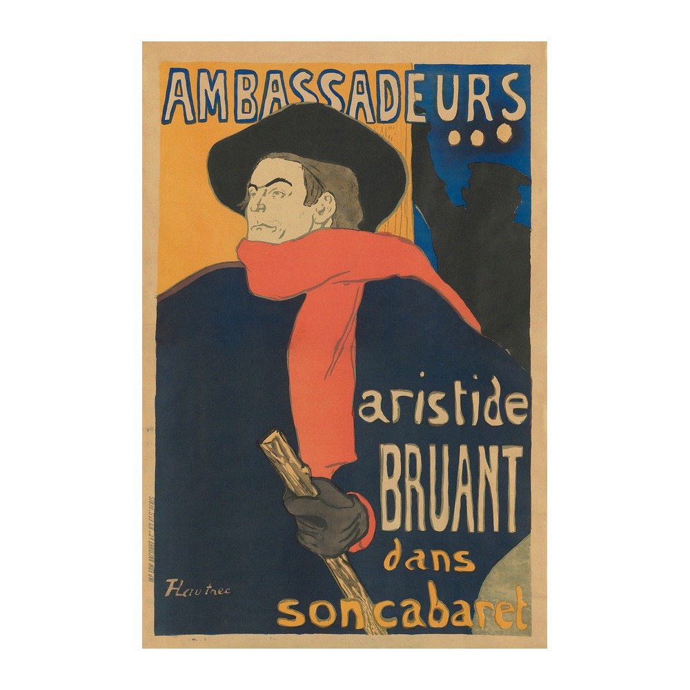 Ambassadeurs Aristide Bruant (1892) – vintage poster print by Henri de Toulouse-Lautrec