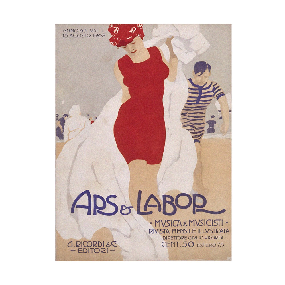 Ars & Labor Magazine Cover poster by Marcello Dudovich (1908) - new reproduction fine art print mock