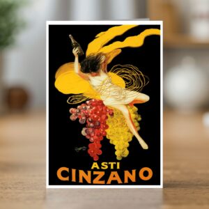 Greetings card reproducing Leonetto Cappiello’s 1920 Asti Cinzano poster - new reproduction