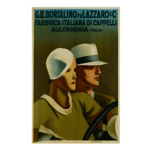 Borsalino Fu Lazzaro & Co poster by Marcello Dudovich (1932-33) - new reproduction fine art print mock