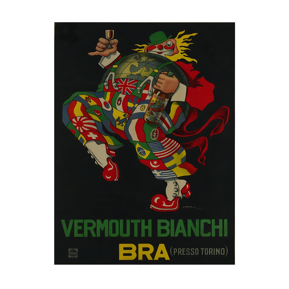 Bianchi Vermouth poster by Guido Petiti (1914) - new reproduction fine art print mock