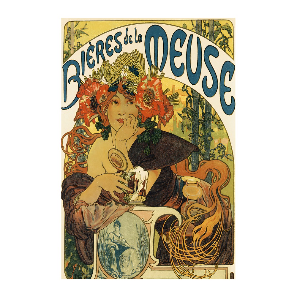 Bieres dela Meuse poster - new reproduction fine art print mock