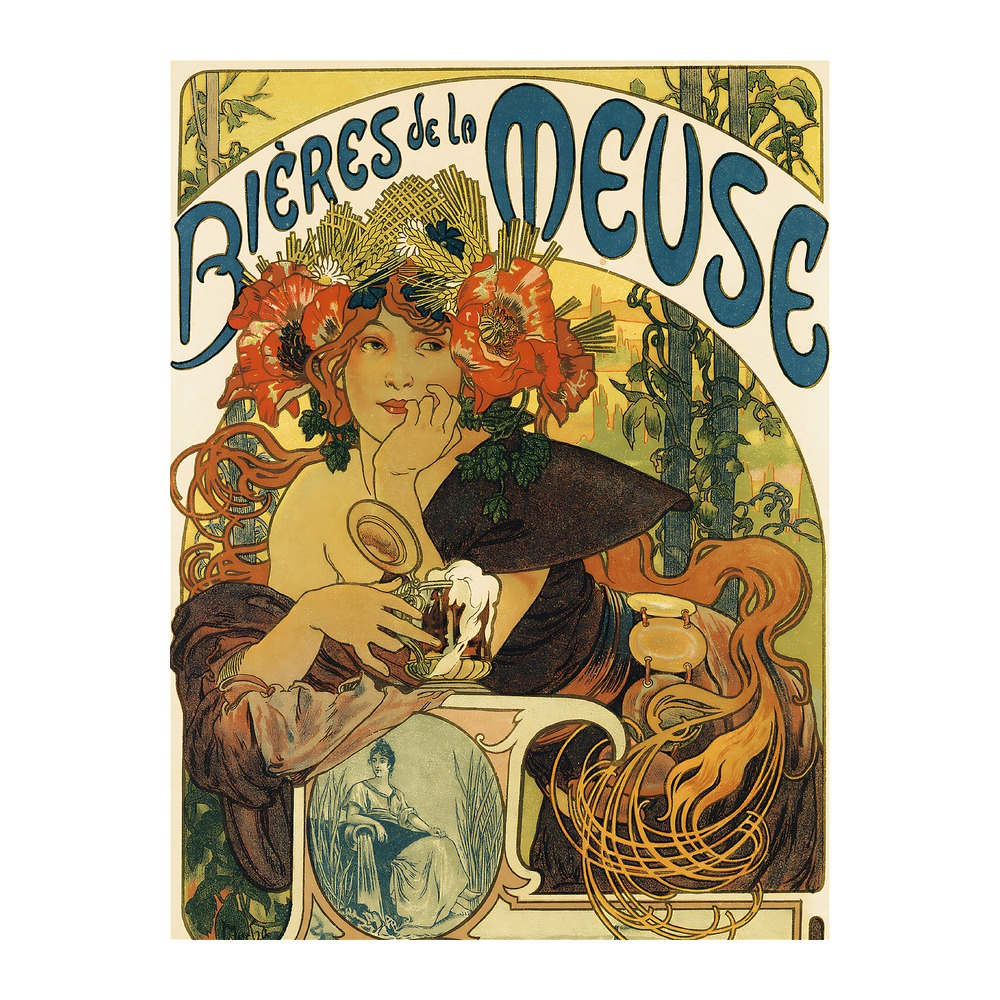 Bieres dela Meuse poster - new reproduction fine art print mock