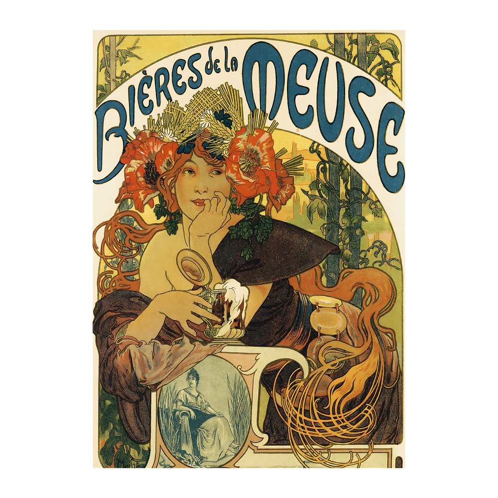 Bieres dela Meuse poster - new reproduction fine art print mock