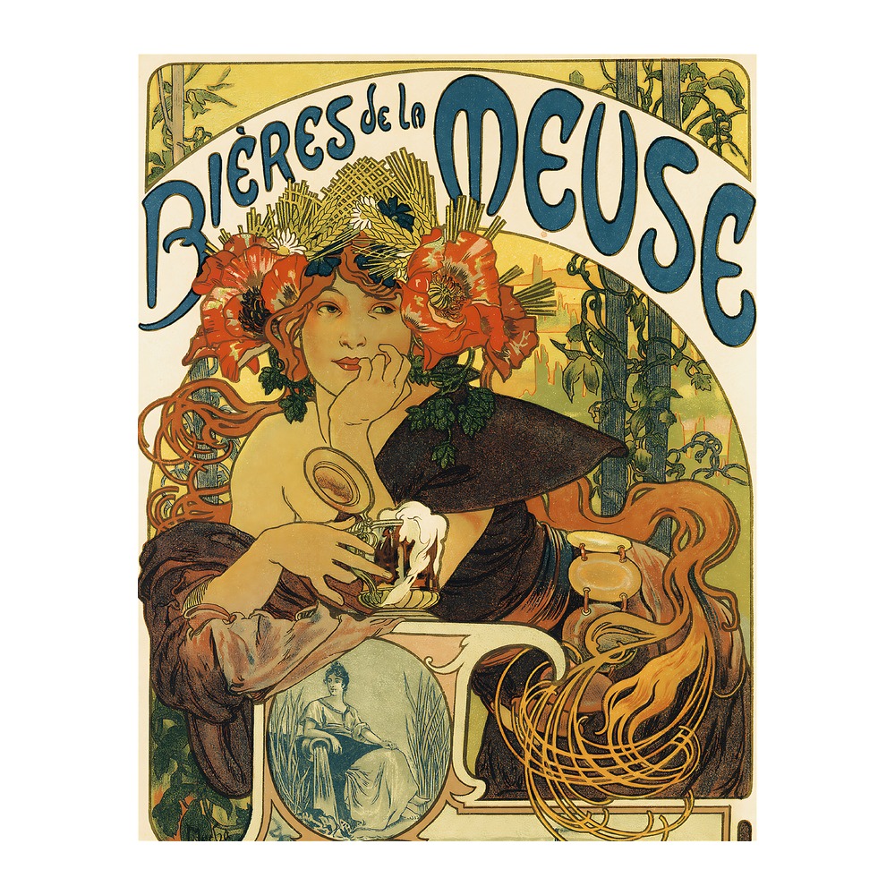 Bieres dela Meuse poster - new reproduction fine art print mock