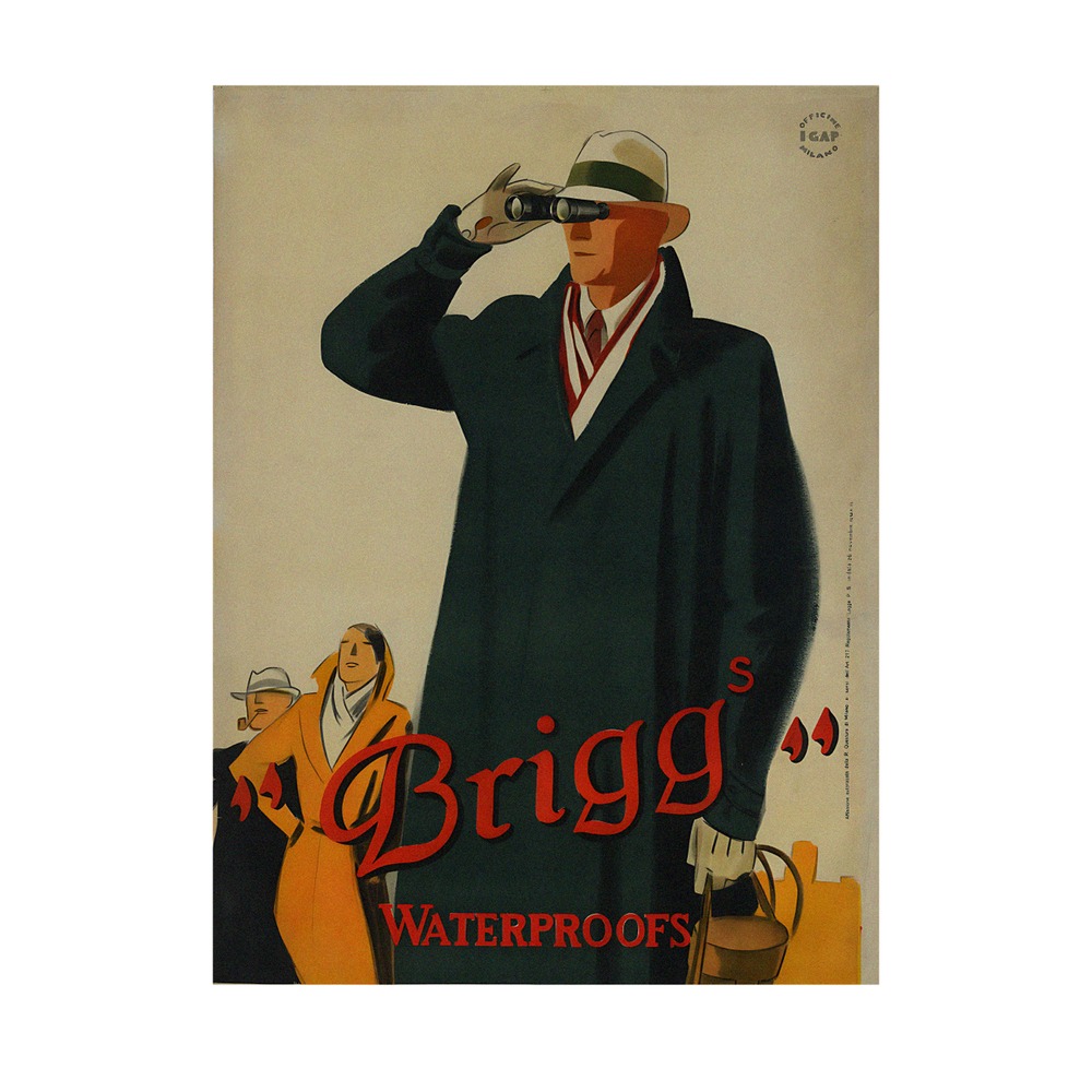 Brigg Waterproofs poster (1932) - new reproduction fine art print mock