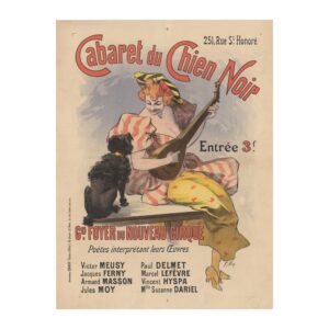 Cabaret du Chien Noir Poster by René Péan (1896) - new reproduction fine art print mock