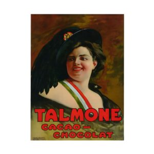 Cacao Chocolat Talmone Poster by Romolo Bernardi (c. 1900) - new reproduction fine art print mock