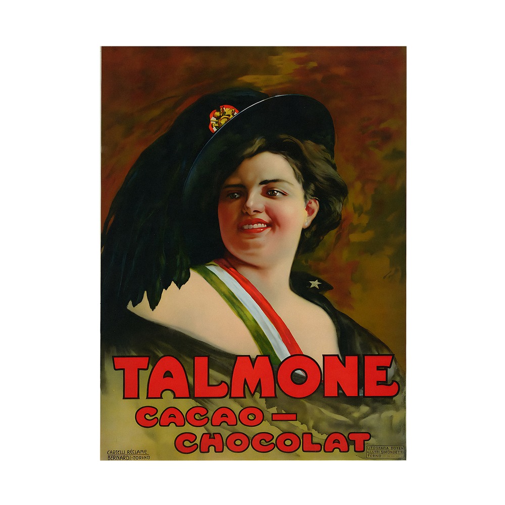 Cacao Chocolat Talmone Poster by Romolo Bernardi (c. 1900) - new reproduction fine art print mock