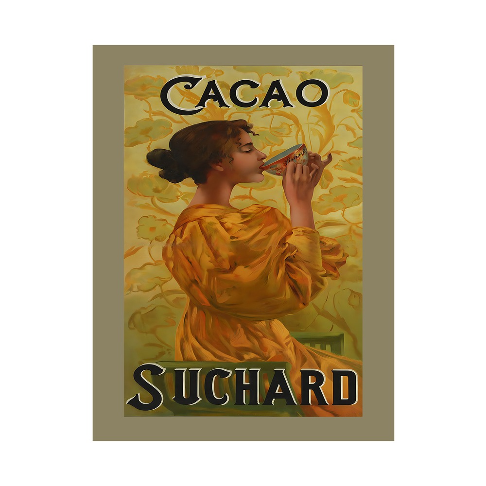 Cacao Suchard Poster (c. 1900) - new reproduction fine art print mock