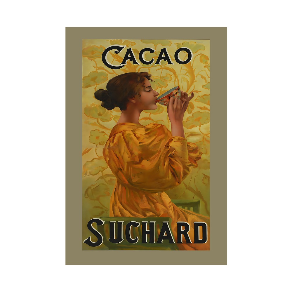 Cacao Suchard Poster (c. 1900) - new reproduction fine art print mock