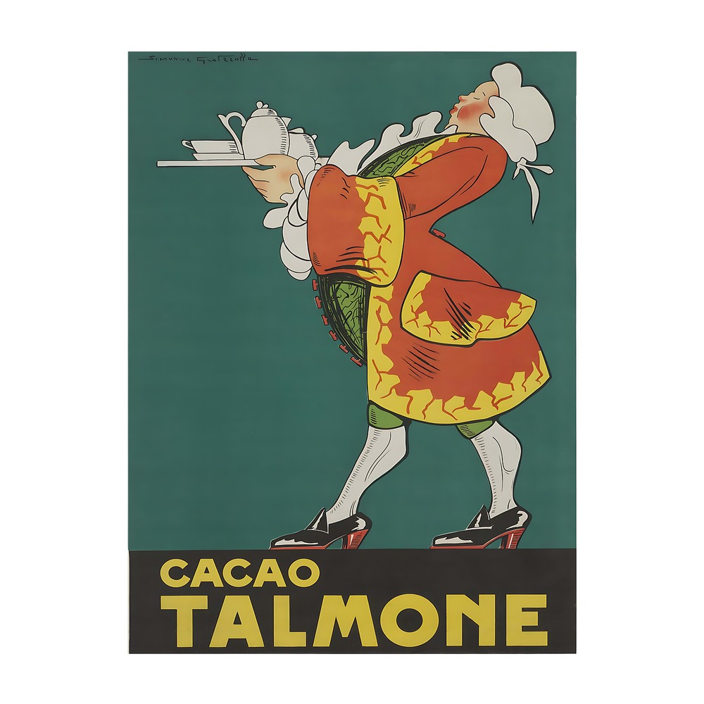 Cacao Talmone Poster by Simonne Graterolle (1941) - new reproduction fine art print mock