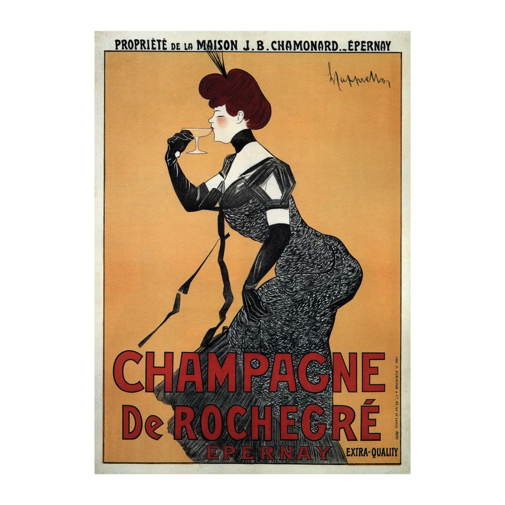 Champagne De Rochegre poster by Leonetto Cappiello (1910) - new reproduction fine art print mock